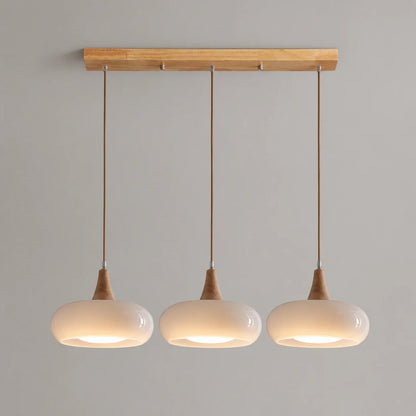 Nordic Glass and Wood Pendant Light