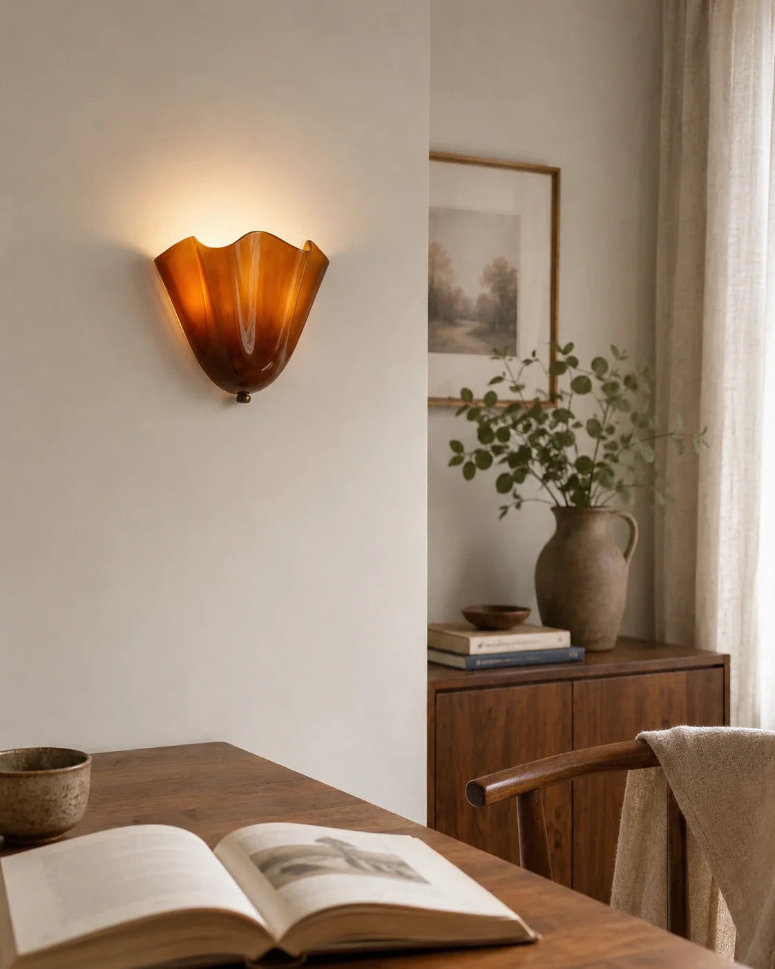 Sculptural Folded Glass Wall Sconce