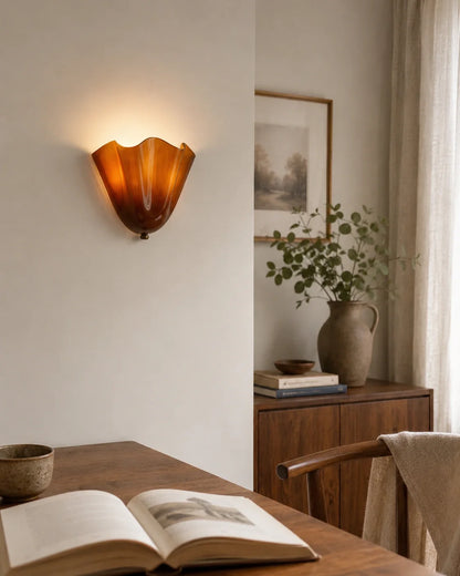 Sculptural Folded Glass Wall Sconce