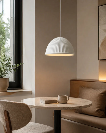 Modern Ribbed Dome Pendant Light
