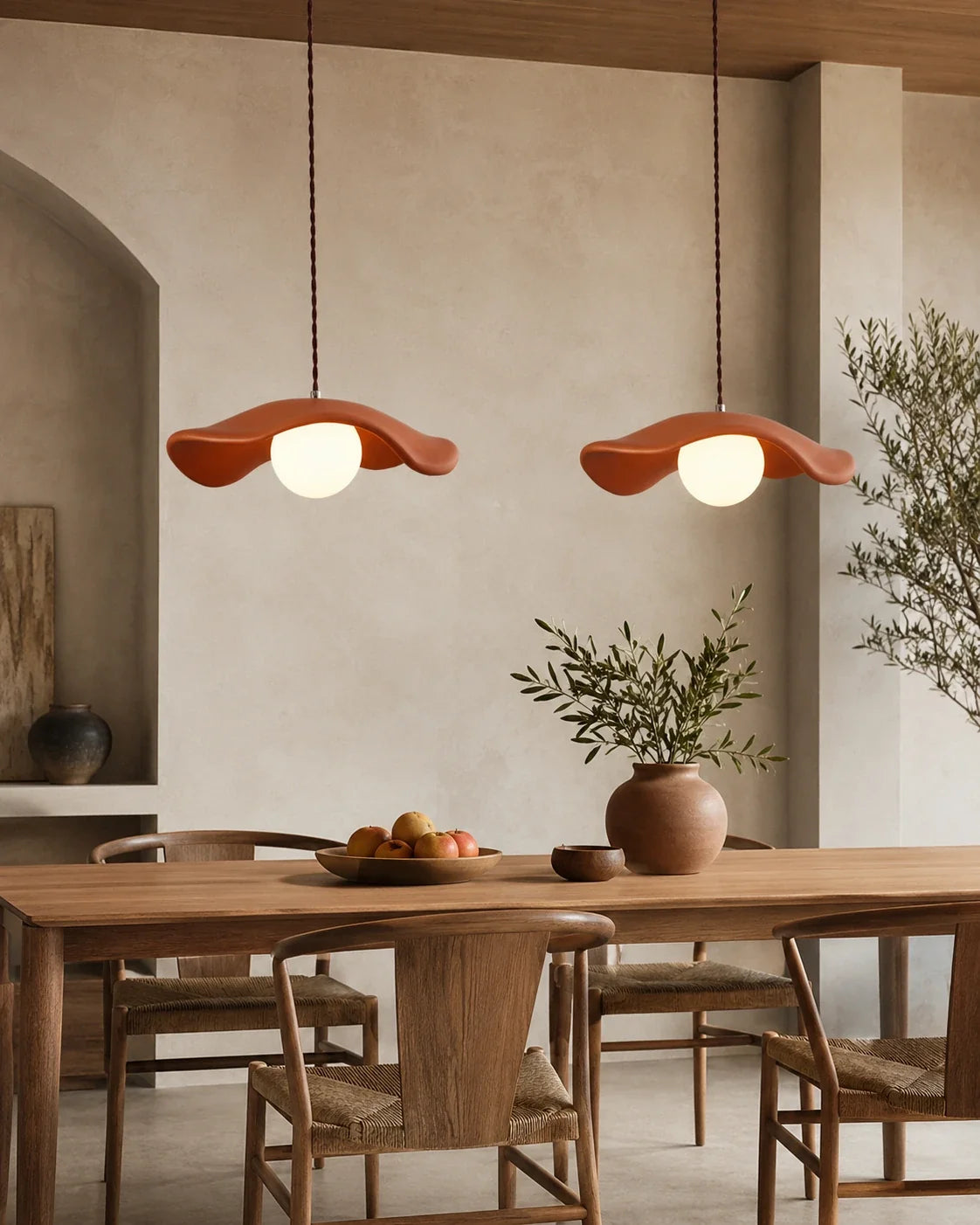 Organic Sculptural Pendant Light with 35cm Resin Shade