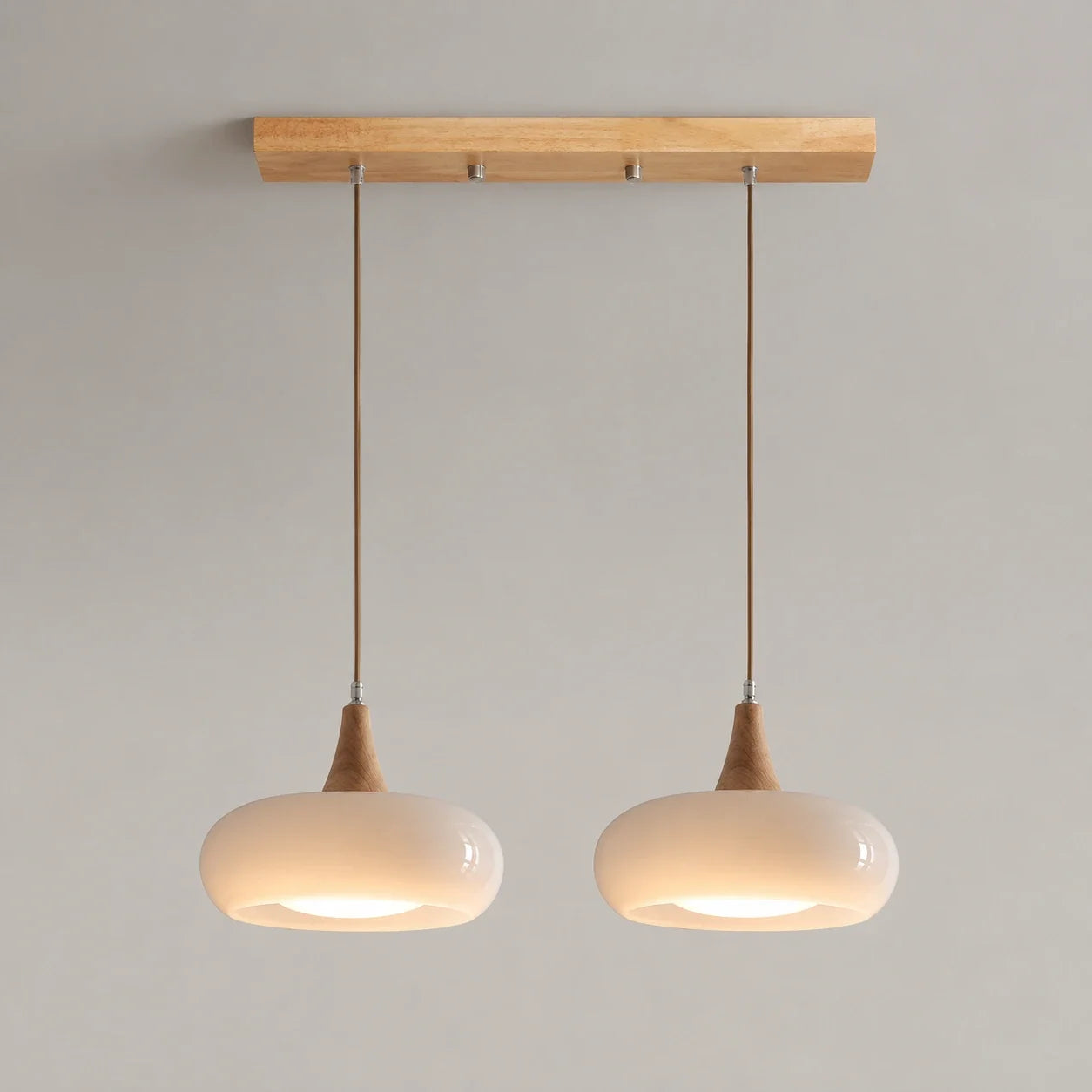 Nordic Glass and Wood Pendant Light