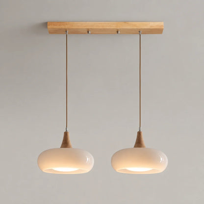 Nordic Glass and Wood Pendant Light