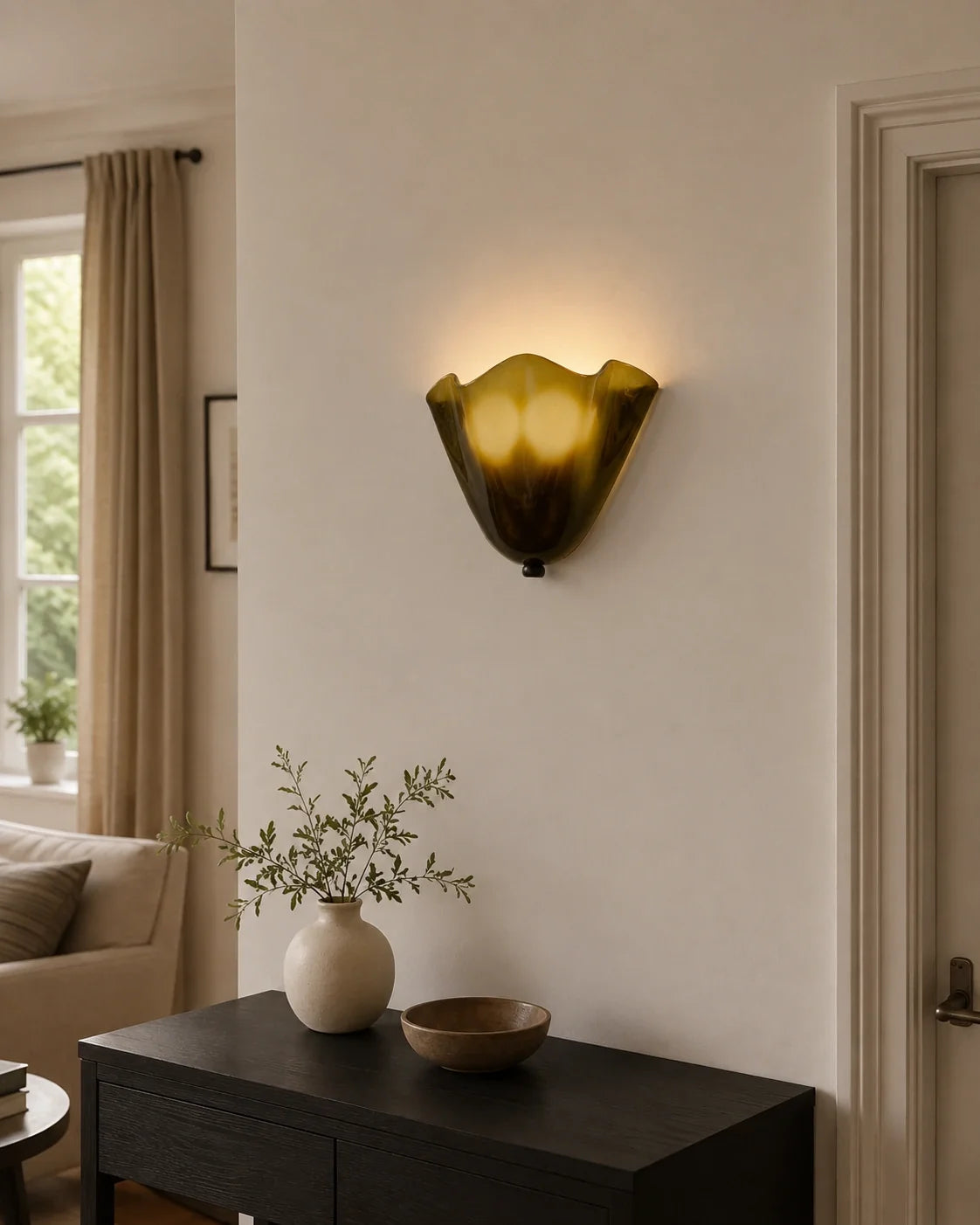 Sculptural Folded Glass Wall Sconce