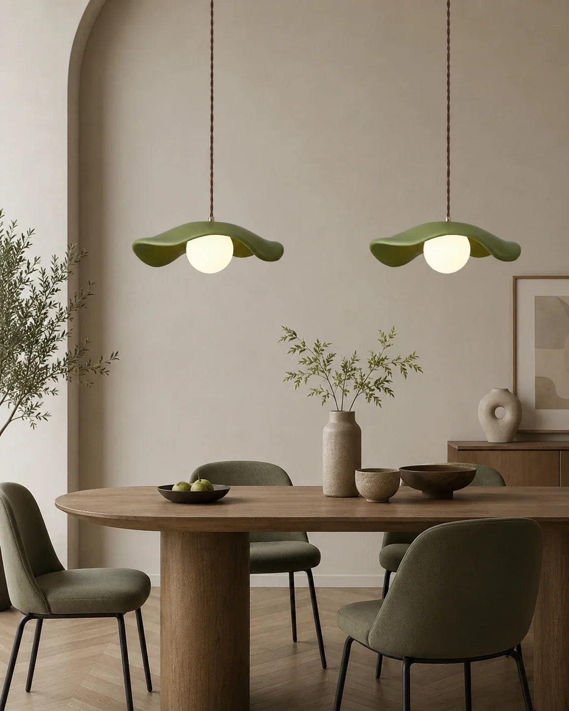Organic Sculptural Pendant Light with 35cm Resin Shade