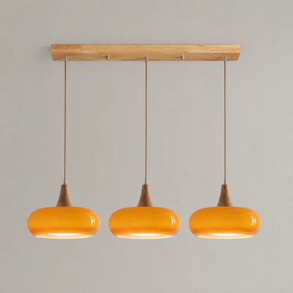 Nordic Glass and Wood Pendant Light