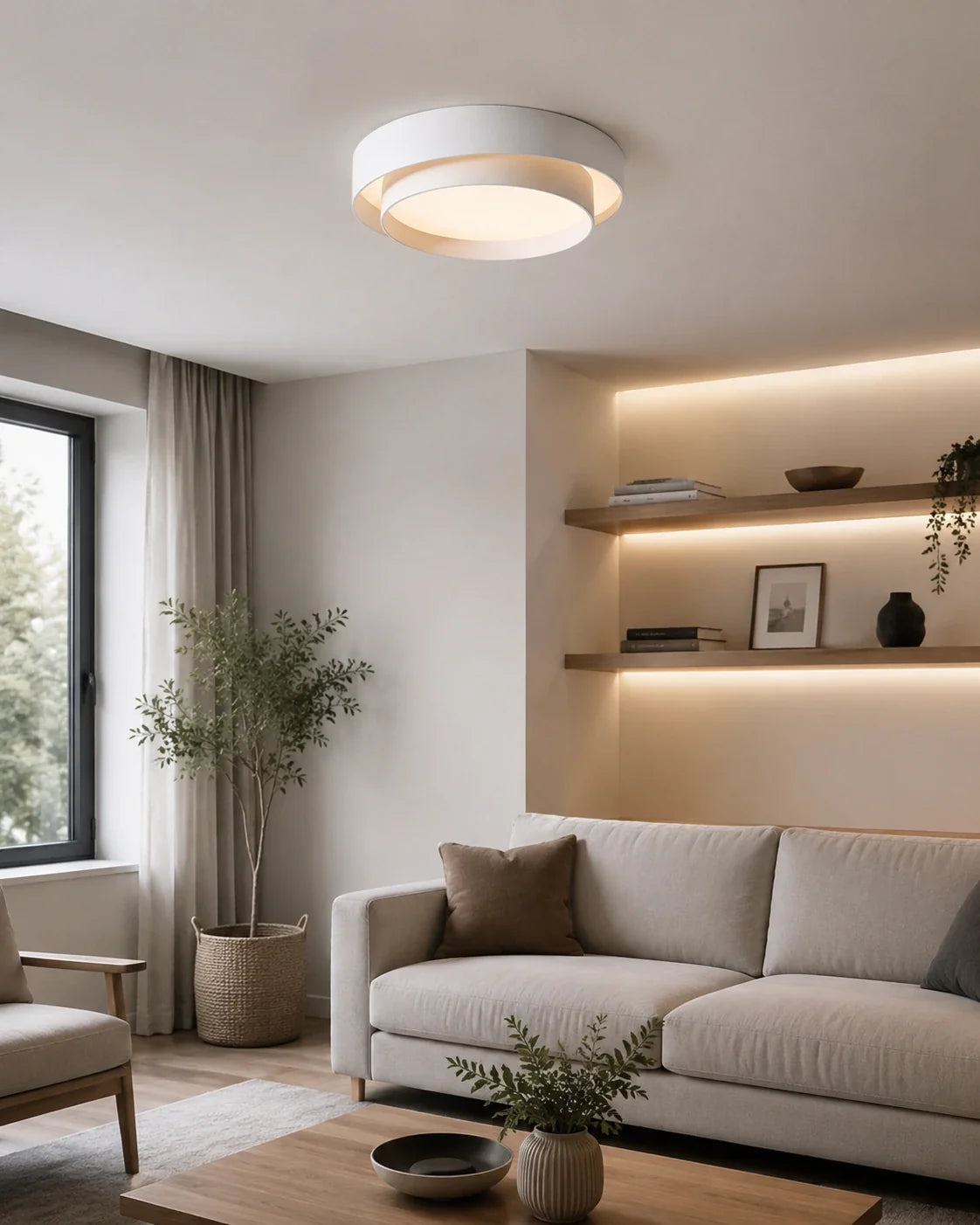 Modern Concentric Ring LED Flush Mount Ceiling Light
