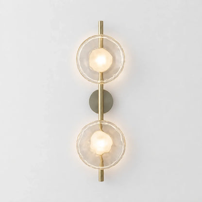 Sculptural Rippled Glass LED Wall Light