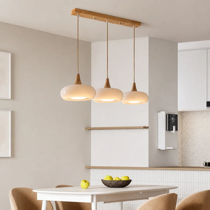 Nordic Glass and Wood Pendant Light