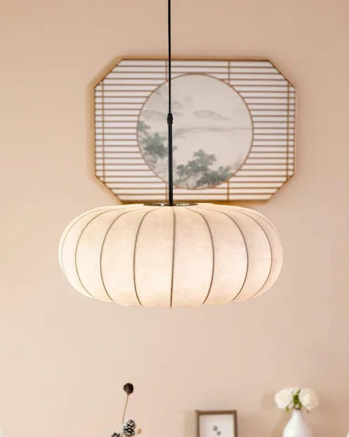 Retro Silk Pumpkin Pendant Light