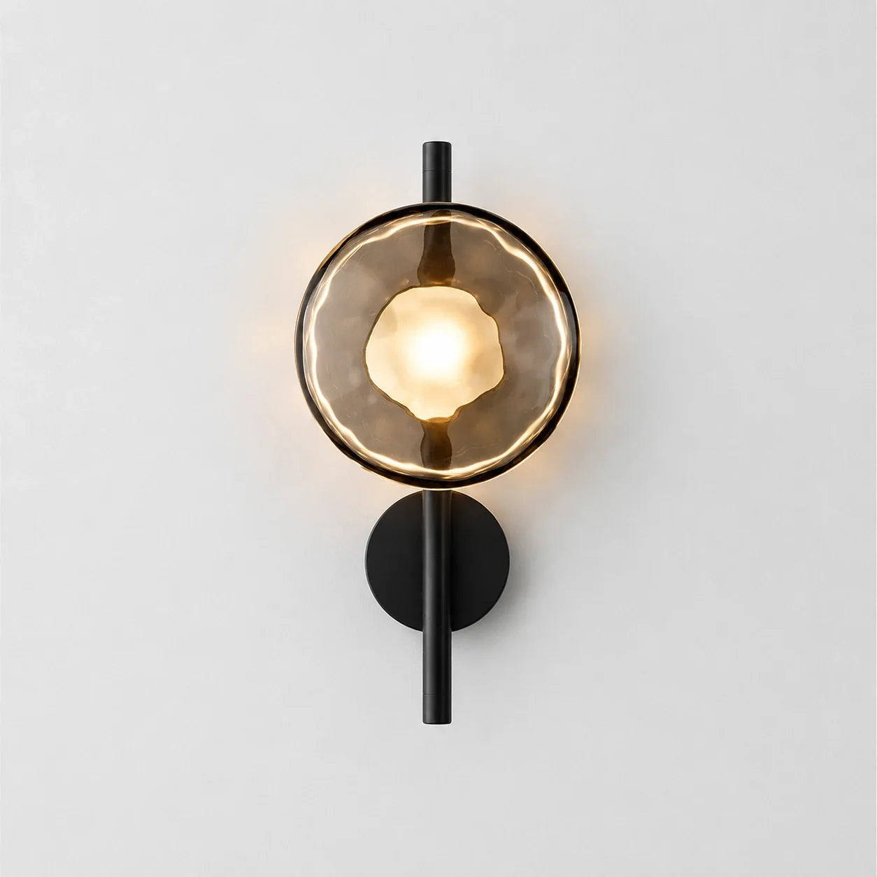 Sculptural Rippled Glass LED Wall Light