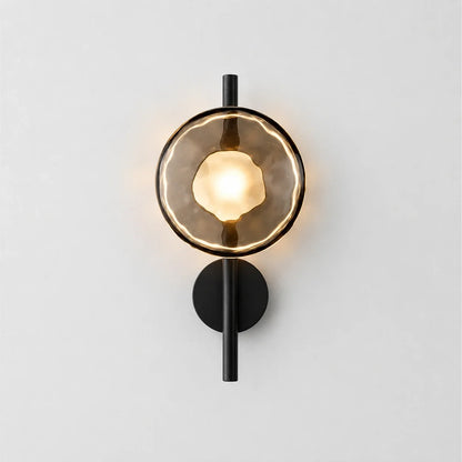 Sculptural Rippled Glass LED Wall Light