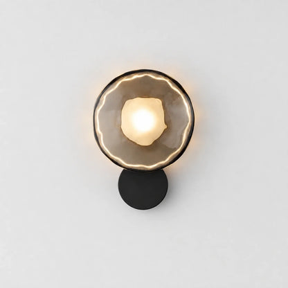 Sculptural Rippled Glass LED Wall Light