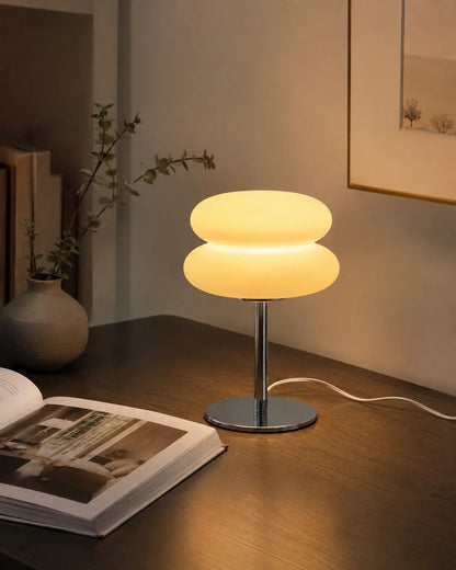 Retro Double-Dome Glass Table Lamp with Stepless Dimming