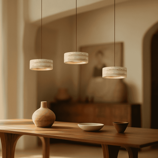 Natural Travertine LED Pendant Light
