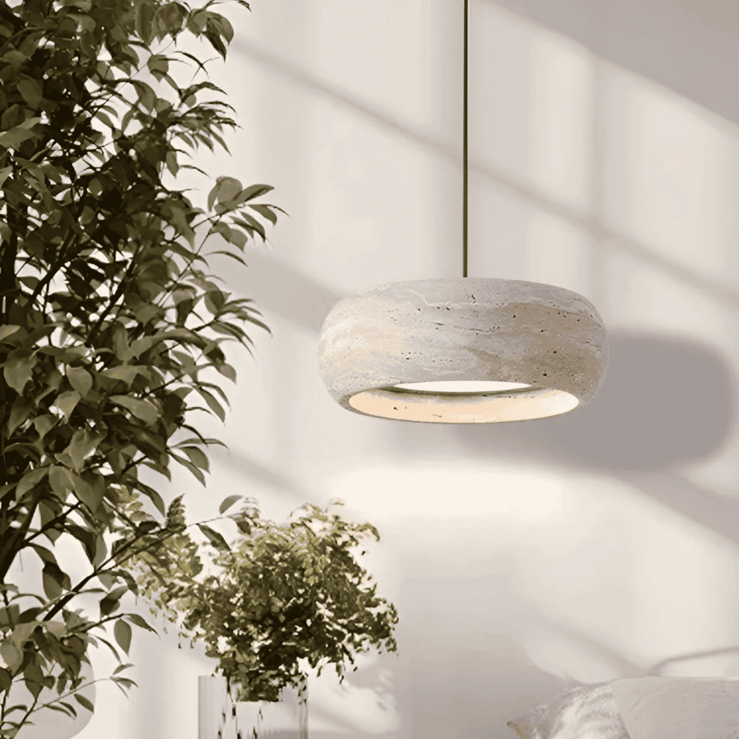 Natural Travertine Stone Pendant Light