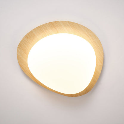 Pebble Flush Mount Ceiling Light with Walnut Rim