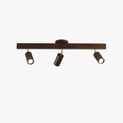 Wooden Ceiling Light with Rotatable Spotlights