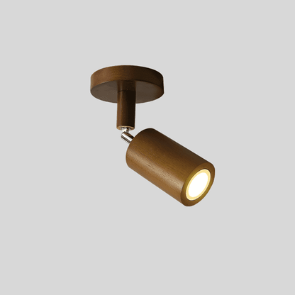 Wooden Ceiling Light with Rotatable Spotlights