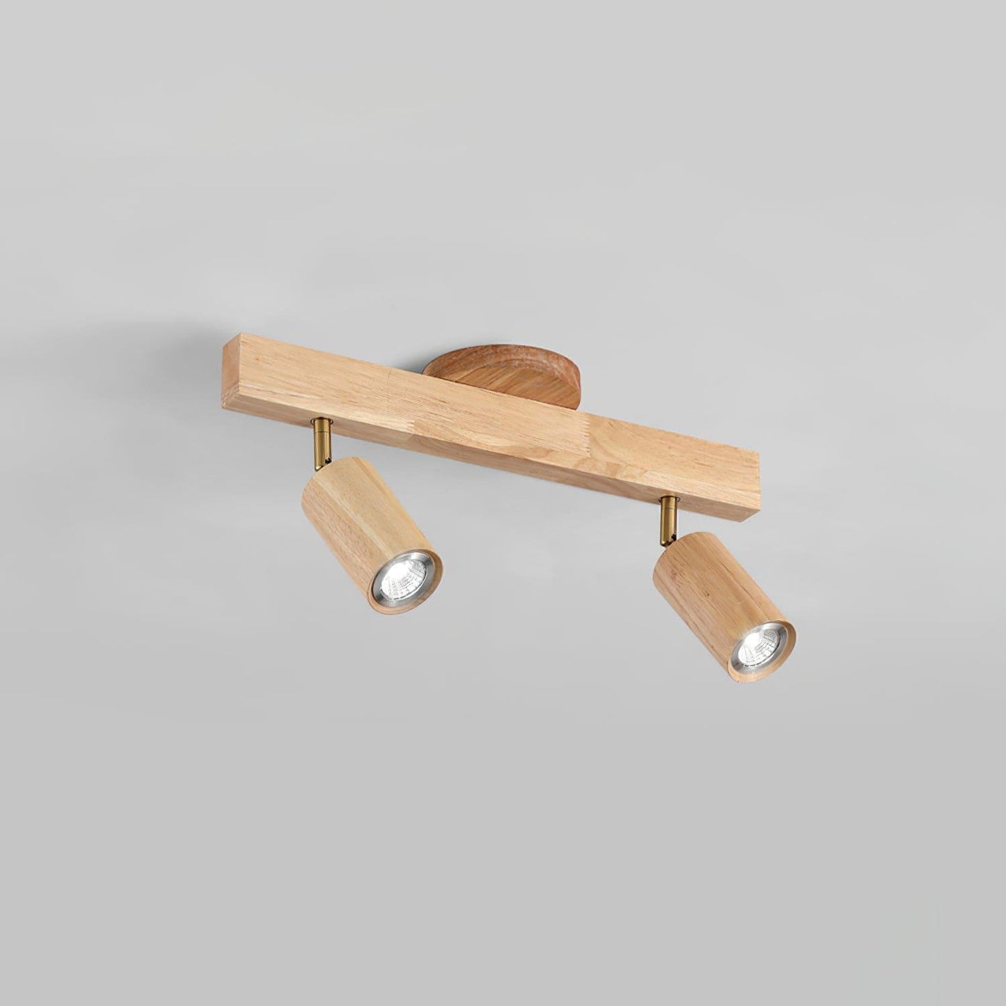 Wooden Ceiling Light with Rotatable Spotlights