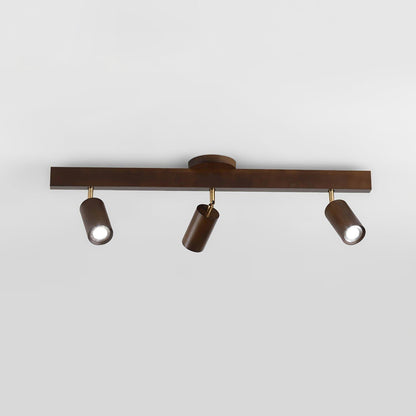 Wooden Ceiling Light with Rotatable Spotlights
