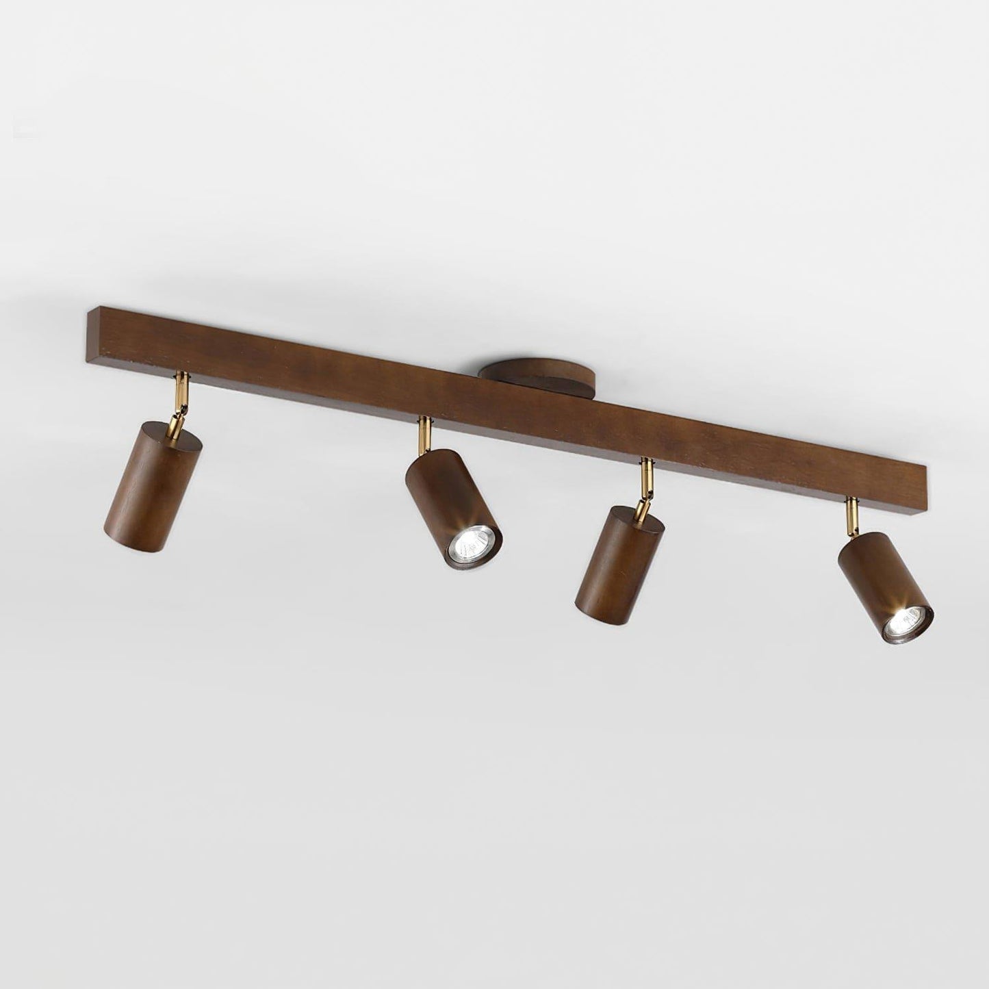 Wooden Ceiling Light with Rotatable Spotlights
