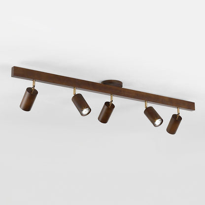 Wooden Ceiling Light with Rotatable Spotlights