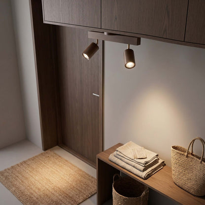 Wooden Ceiling Light with Rotatable Spotlights