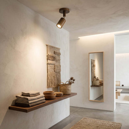 Wooden Ceiling Light with Rotatable Spotlights