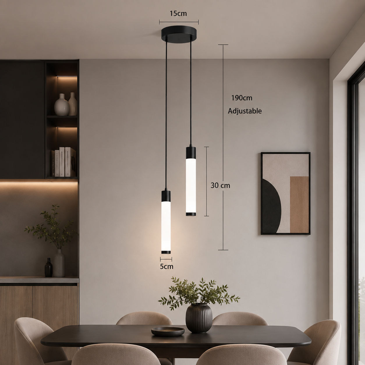 Retro LED Pendant Light with Marble and Acrylic Effect
