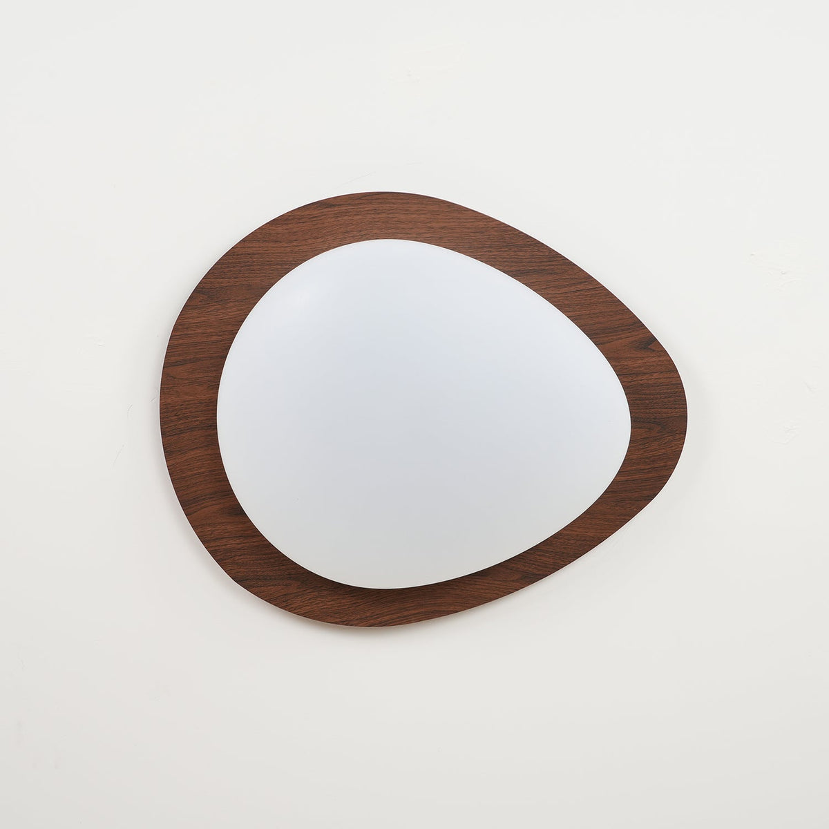 Pebble Flush Mount Ceiling Light with Walnut Rim