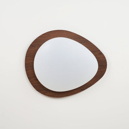 Pebble Flush Mount Ceiling Light with Walnut Rim