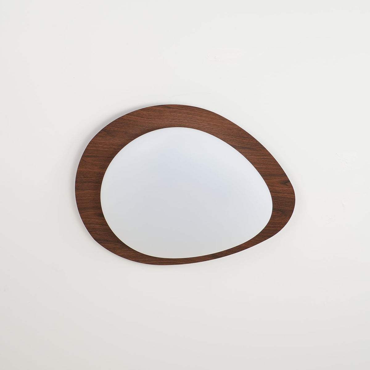 Pebble Flush Mount Ceiling Light with Walnut Rim