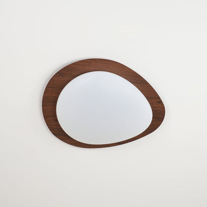 Pebble Flush Mount Ceiling Light with Walnut Rim