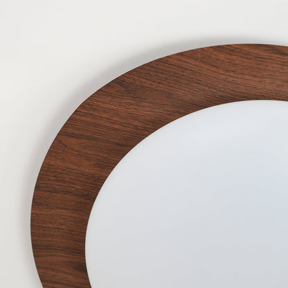 Pebble Flush Mount Ceiling Light with Walnut Rim