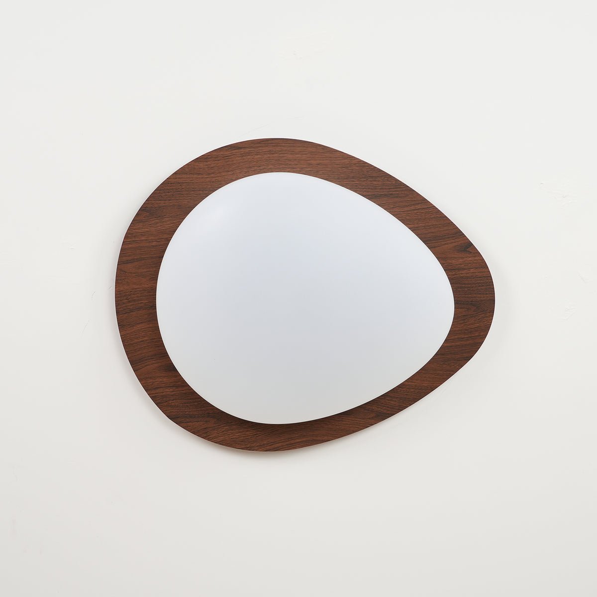 Pebble Flush Mount Ceiling Light with Walnut Rim
