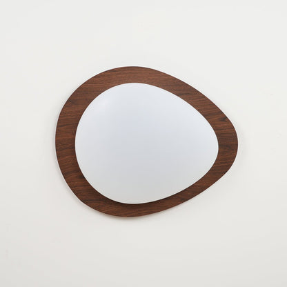 Pebble Flush Mount Ceiling Light with Walnut Rim