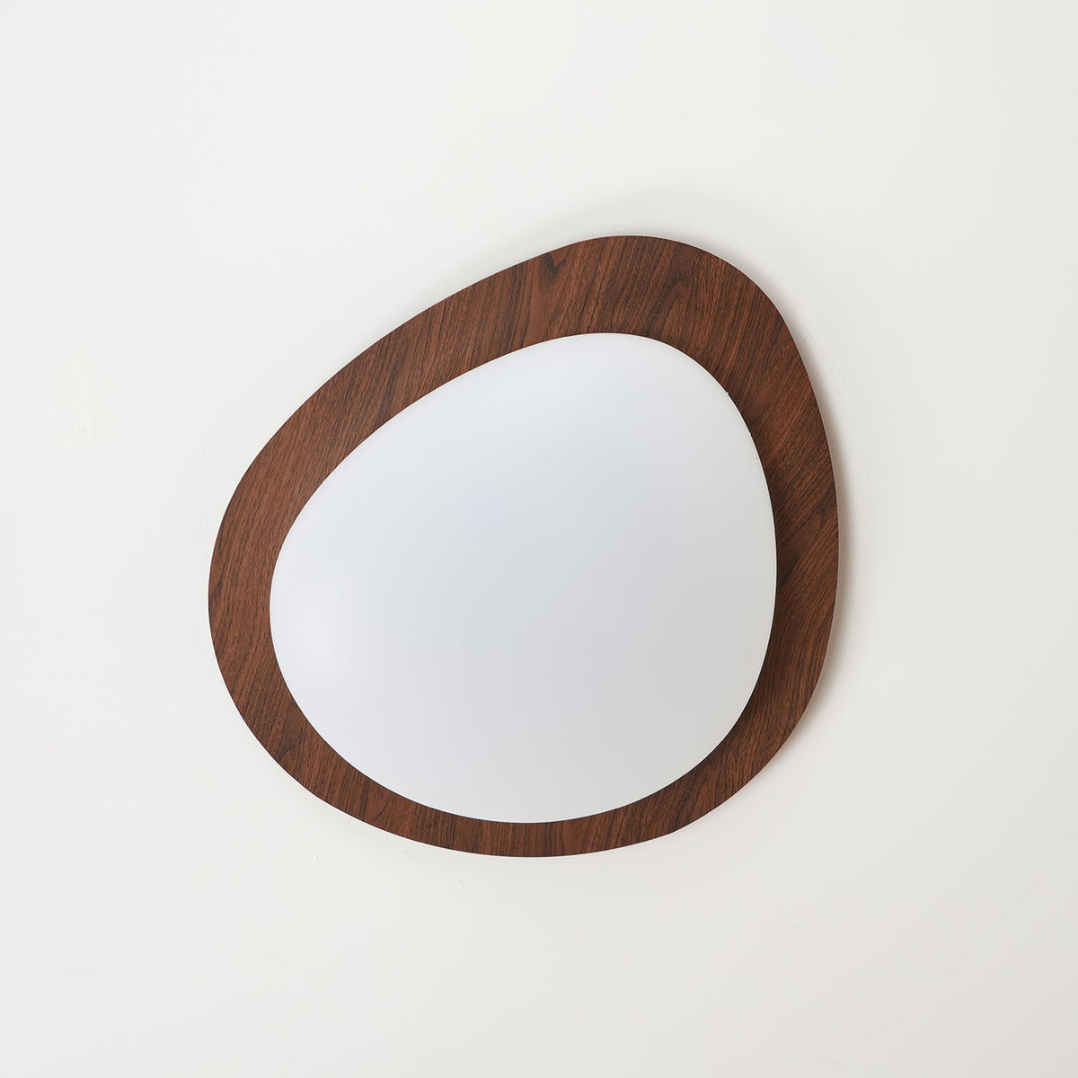 Pebble Flush Mount Ceiling Light with Walnut Rim