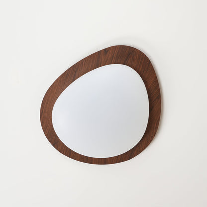 Pebble Flush Mount Ceiling Light with Walnut Rim