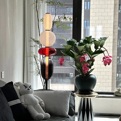 Modern Stained Glass LED Table and Floor Lamp