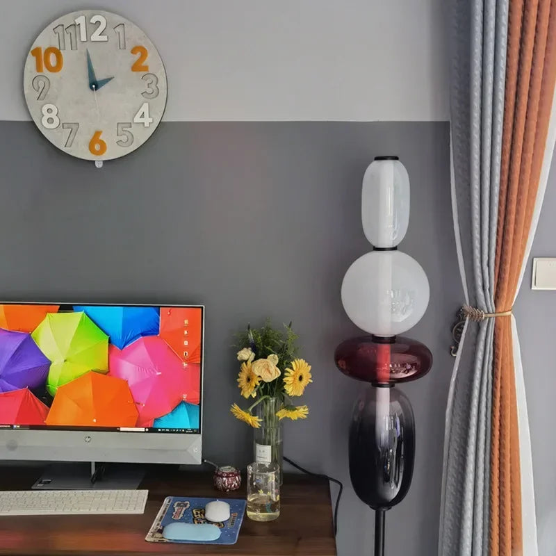 Modern Stained Glass LED Table and Floor Lamp