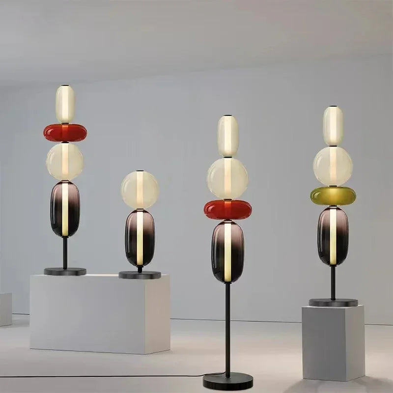 Modern Stained Glass LED Table and Floor Lamp