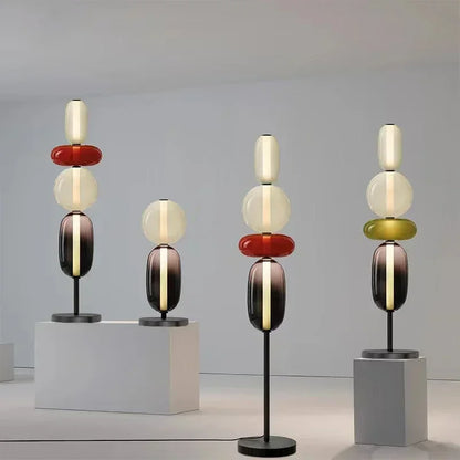 Modern Stained Glass LED Table and Floor Lamp