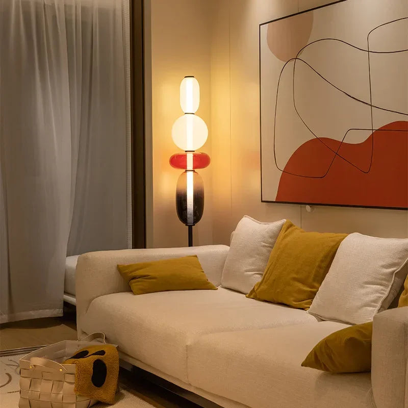 Modern Stained Glass LED Table and Floor Lamp