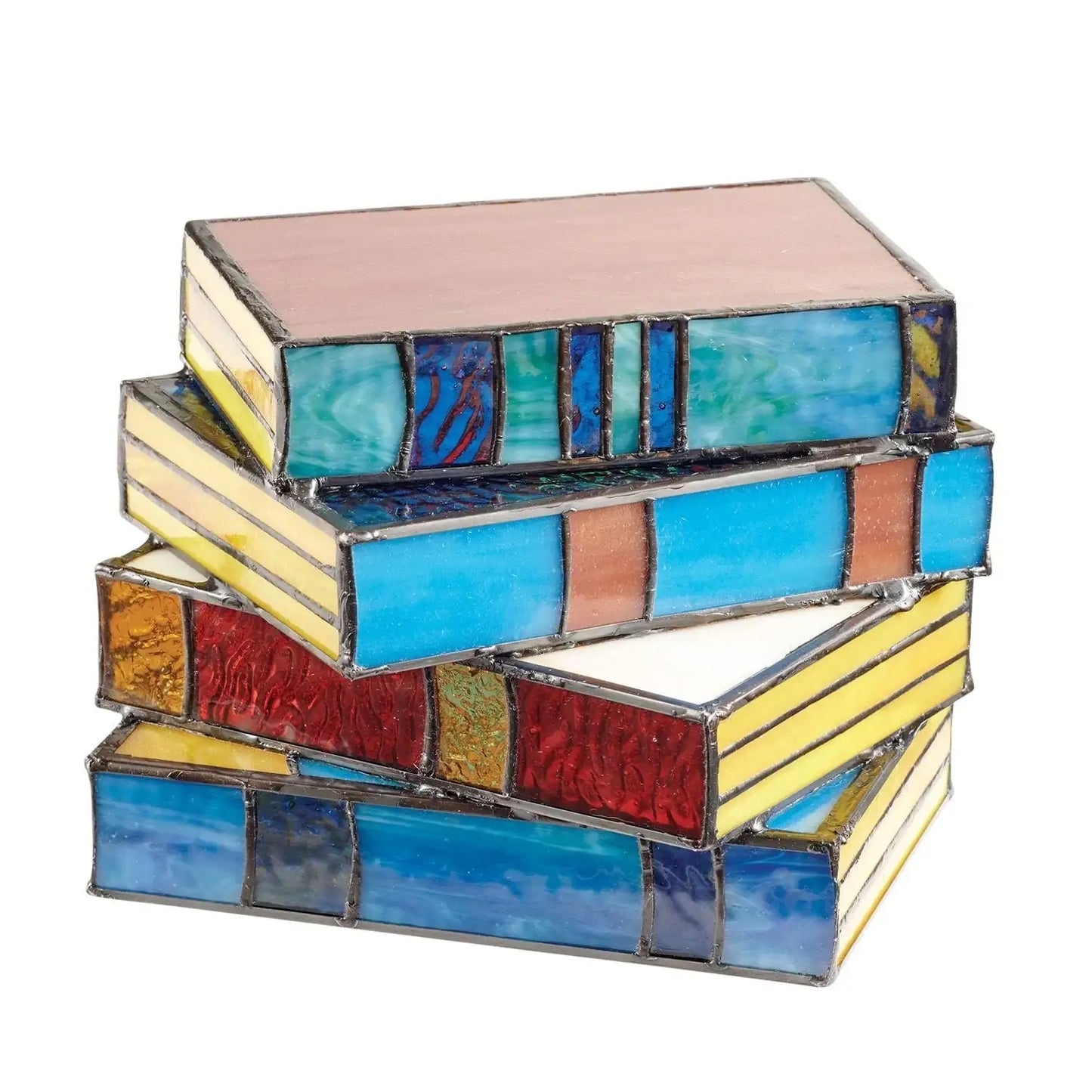 Stained Glass Stacked Books Bedside Table Lamp