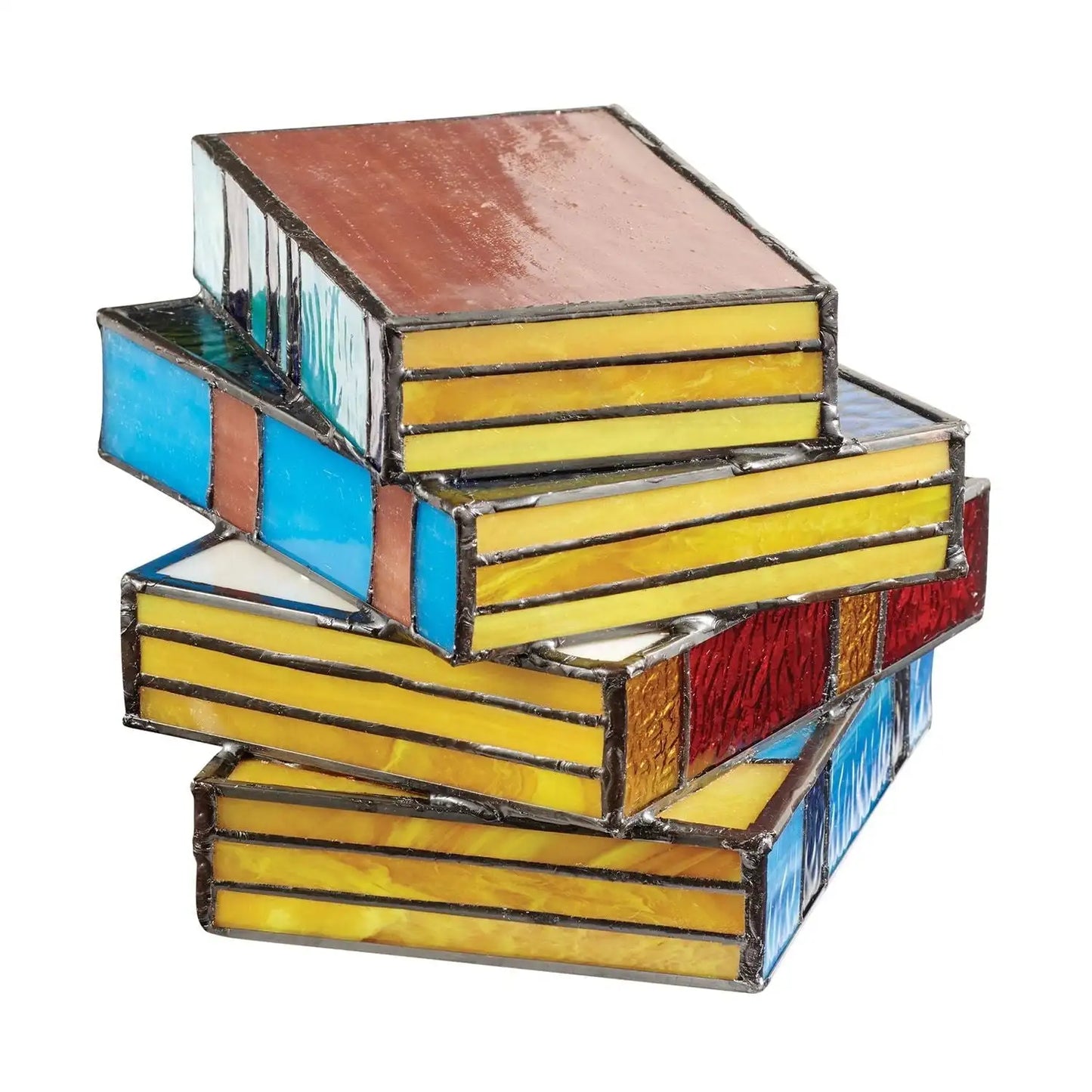 Stained Glass Stacked Books Bedside Table Lamp