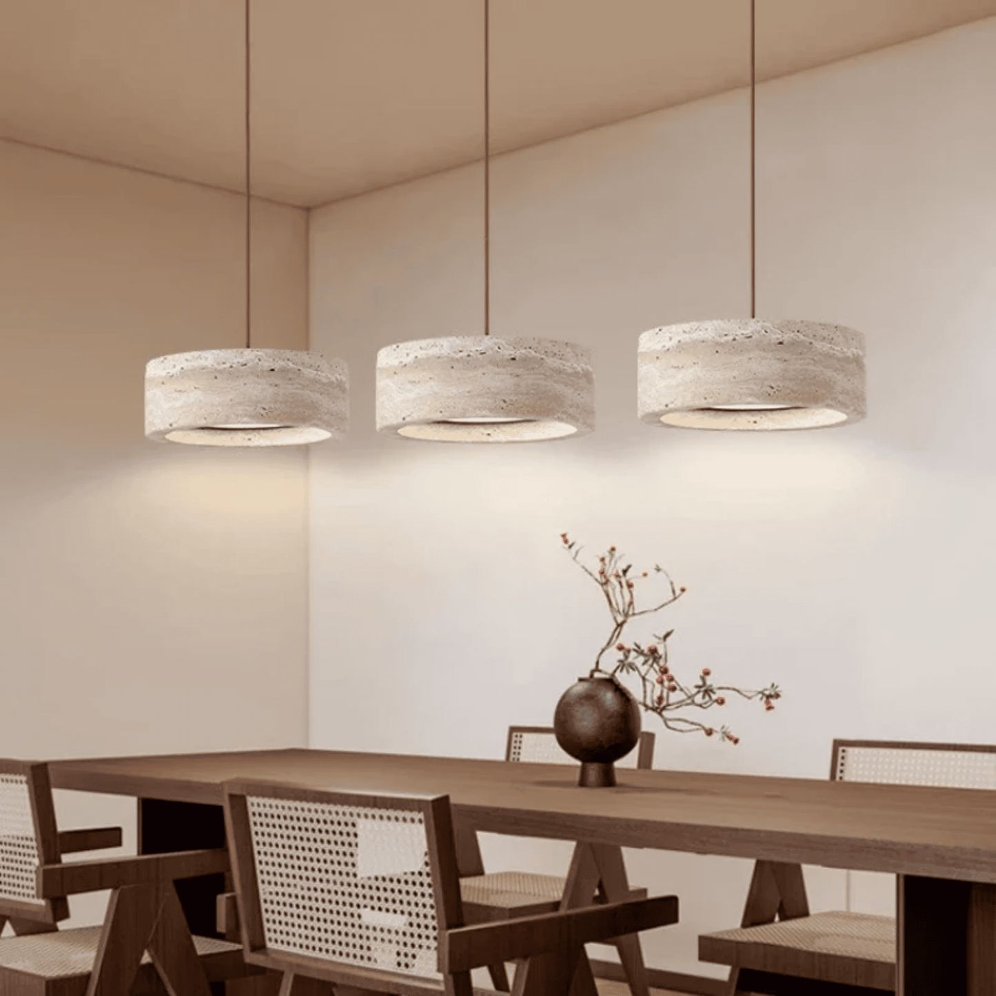 Natural Travertine Stone Pendant Light