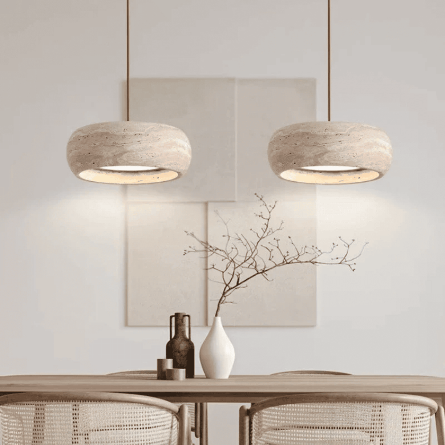 Natural Travertine Stone Pendant Light