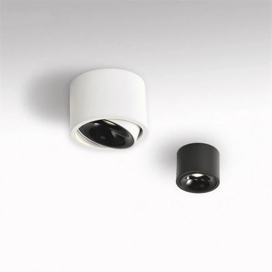 White and black adjustable round LED ceiling spotlights