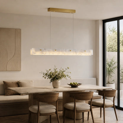 Natural Marble Linear Pendant Light